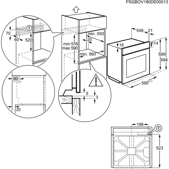 AEG 6000 Series BPS355061M Steam Bake Electric Single Built in Oven with Retractable Dials in Stainless Steel - Image 15