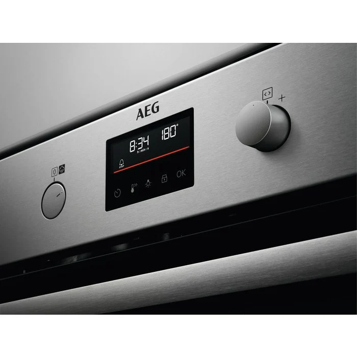AEG 6000 Series BPS355061M Steam Bake Electric Single Built in Oven with Retractable Dials in Stainless Steel - Image 2