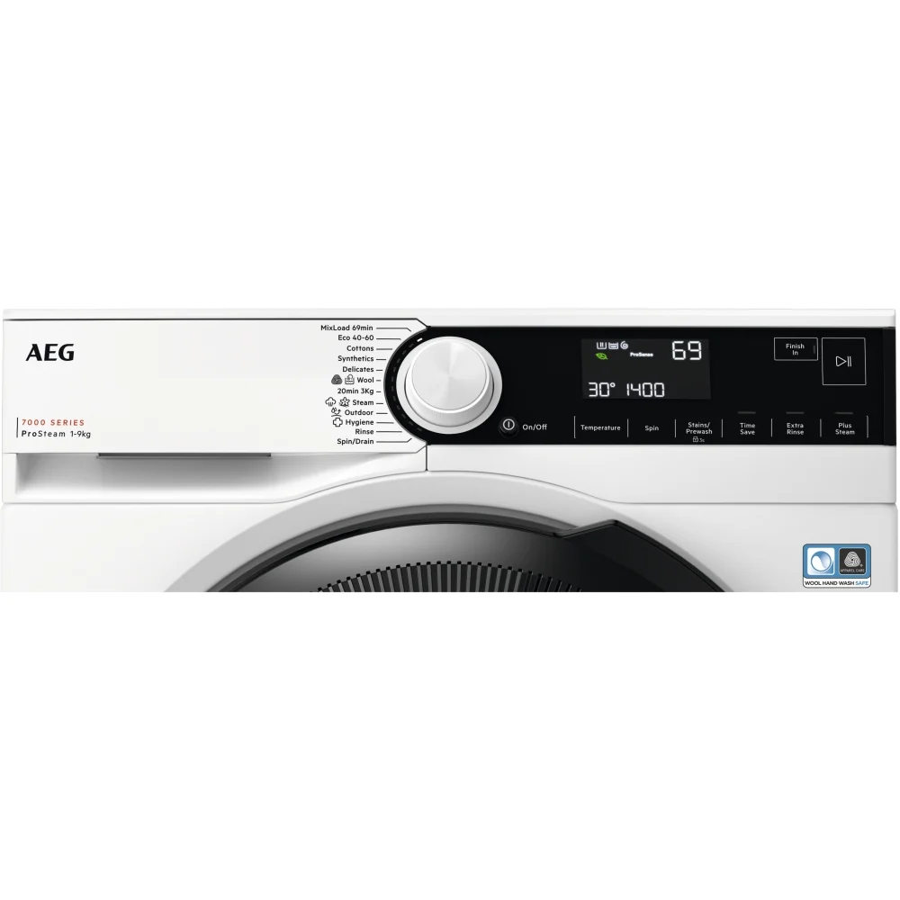 AEG LFR73944B Series 7000 ProSteam 9Kg 1400 Spin Washing Machine White - Image 2