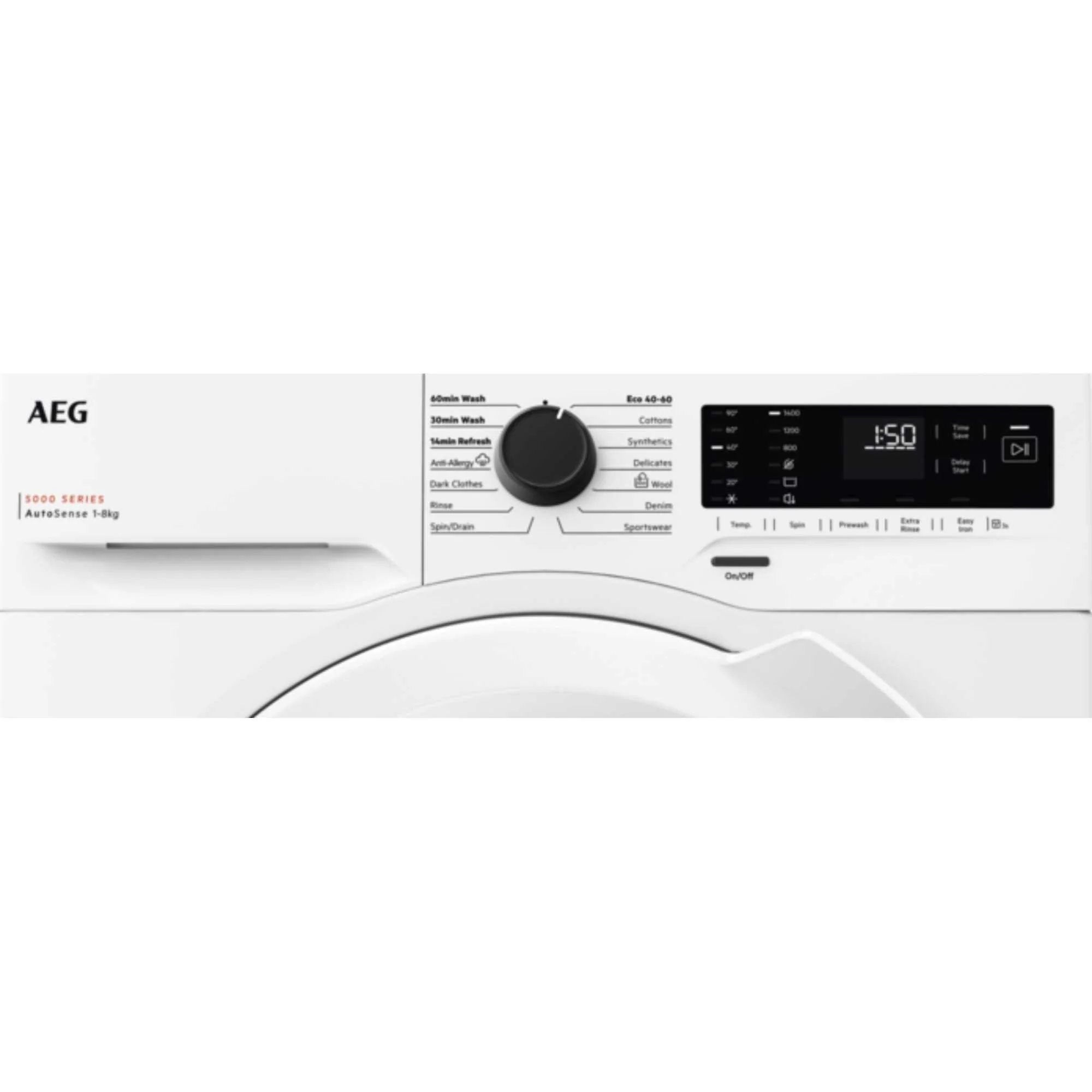 AEG LFX50842B 5000 Series 8 kg 1400 Spin Washing Machine White - Image 2