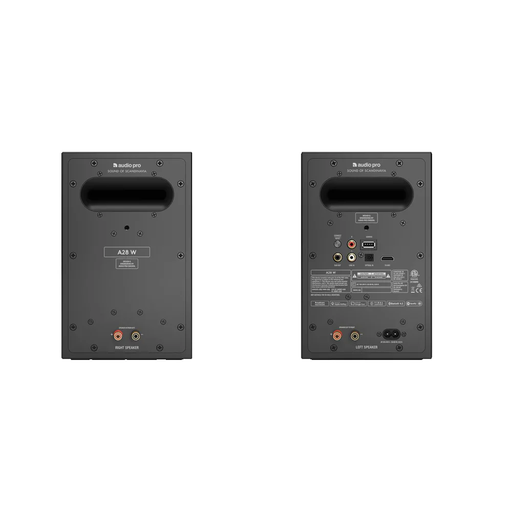 Audio Pro A28 W Wireless Multiroom Active Bookshelf Speakers Pair - Black - Image 2