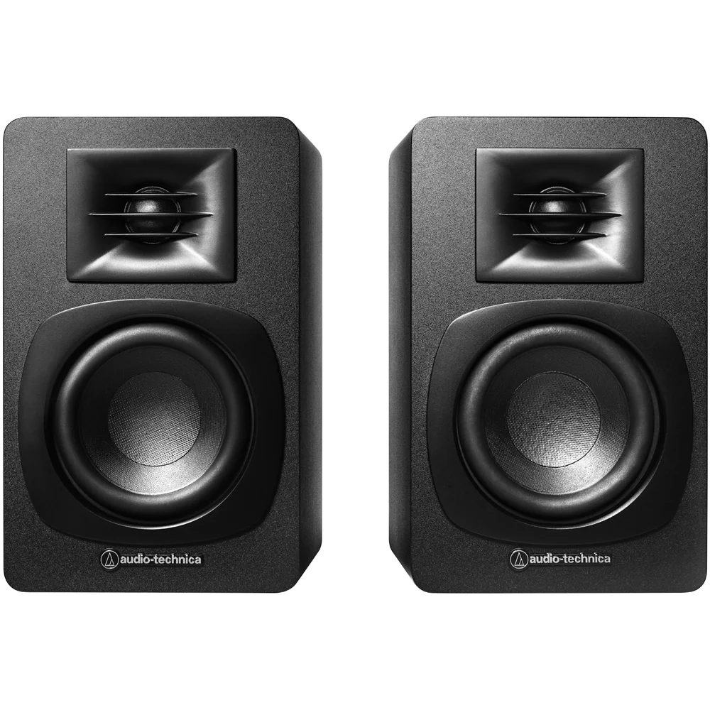 Audio Technica AT-LP70XBT Fully Automatic Bluetooth Wireless Turntable with AT-SP3X Powered Bookshelf Speakers HiFi Package Black - Image 7