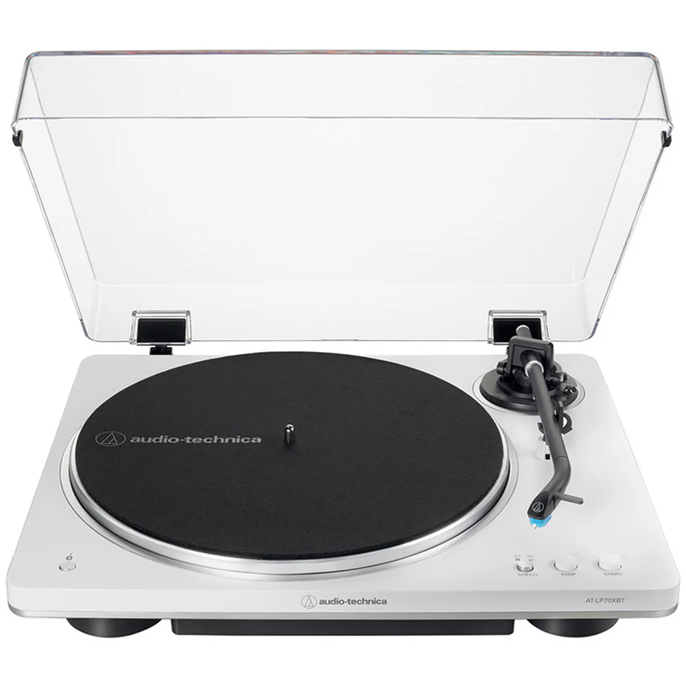 Audio Technica AT-LP70XBT Fully Automatic Bluetooth Wireless Turntable White with AT-SP3X Powered Bookshelf Speakers HiFi Package - Image 2
