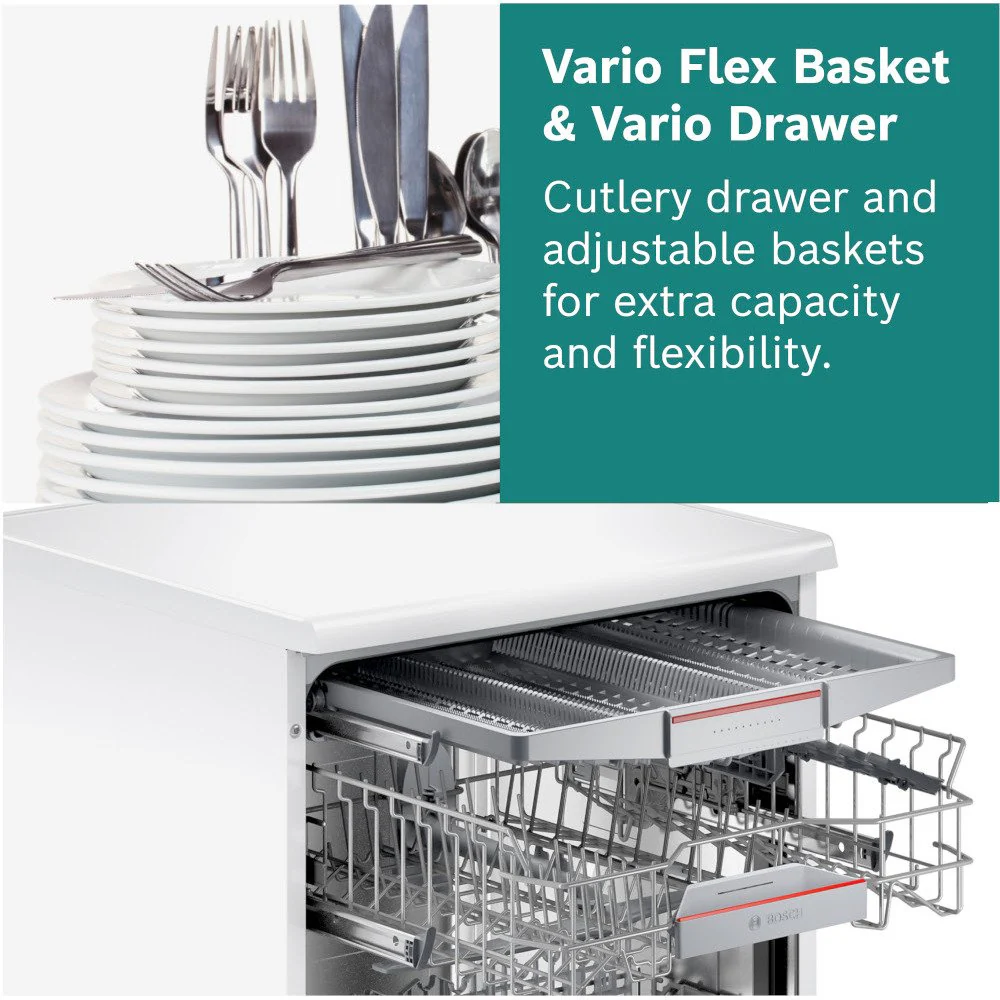 Bosch SMS4EMW06G Series 4 Freestanding 60cm Full Size Dishwasher with 14 Place Settings White - Image 13