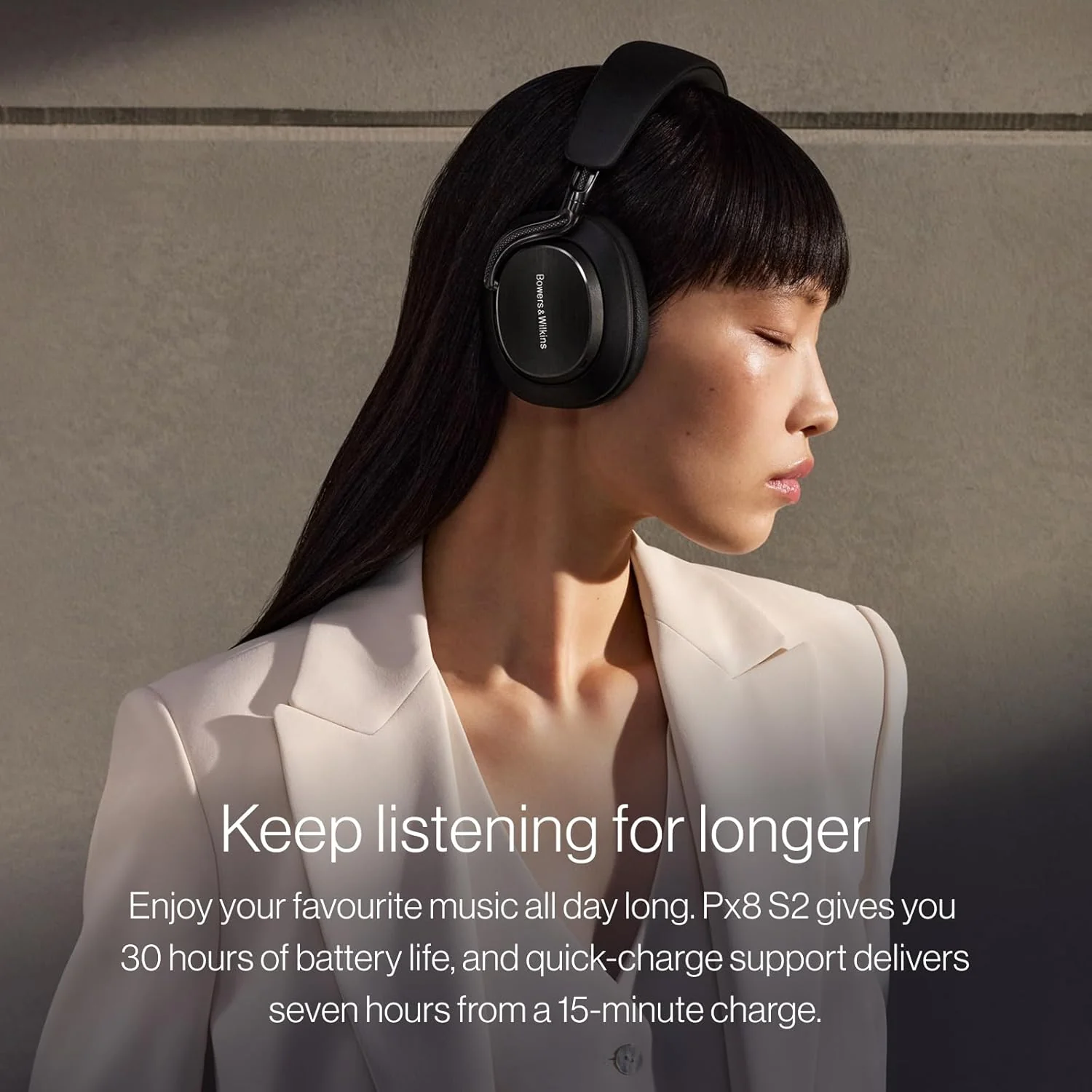 Bowers & Wilkins Px8 S2 Over Ear Noise Cancelling Wireless Headphones - Onyx Black - Image 11