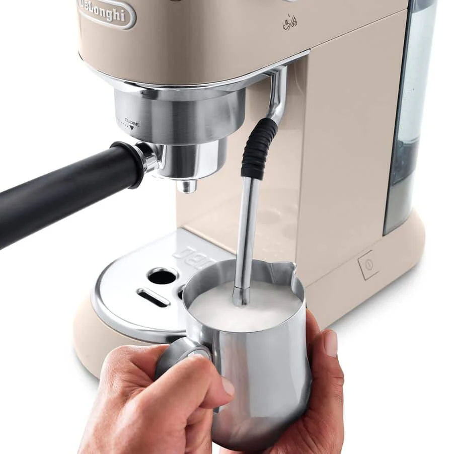 Delonghi EC885.BG Dedica Arte Manual Espresso Coffee maker with Milk Frother - Beige Gold - Image 4
