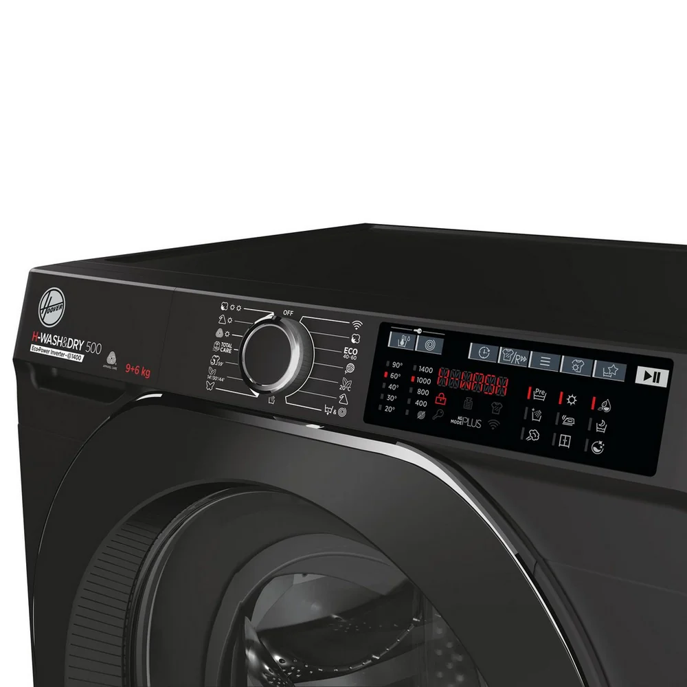 Hoover HD496AMBCB 1-80 H-WASH 500 WiFi Connected 9+6kg 1400 Spin Washer Dryer Black - Image 3