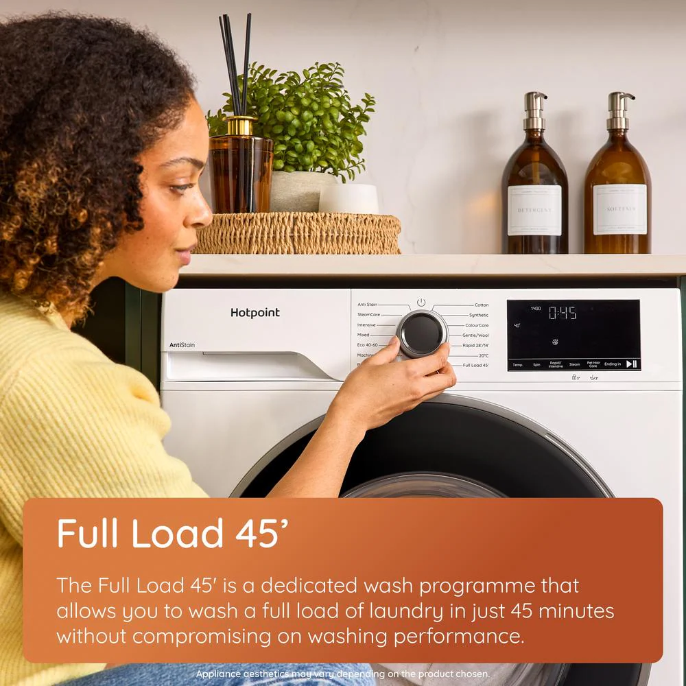 Hotpoint H101GANTISTAINUK 10kg 1400 Spin Freestanding Front Loading Washing Machine Grey - Image 6
