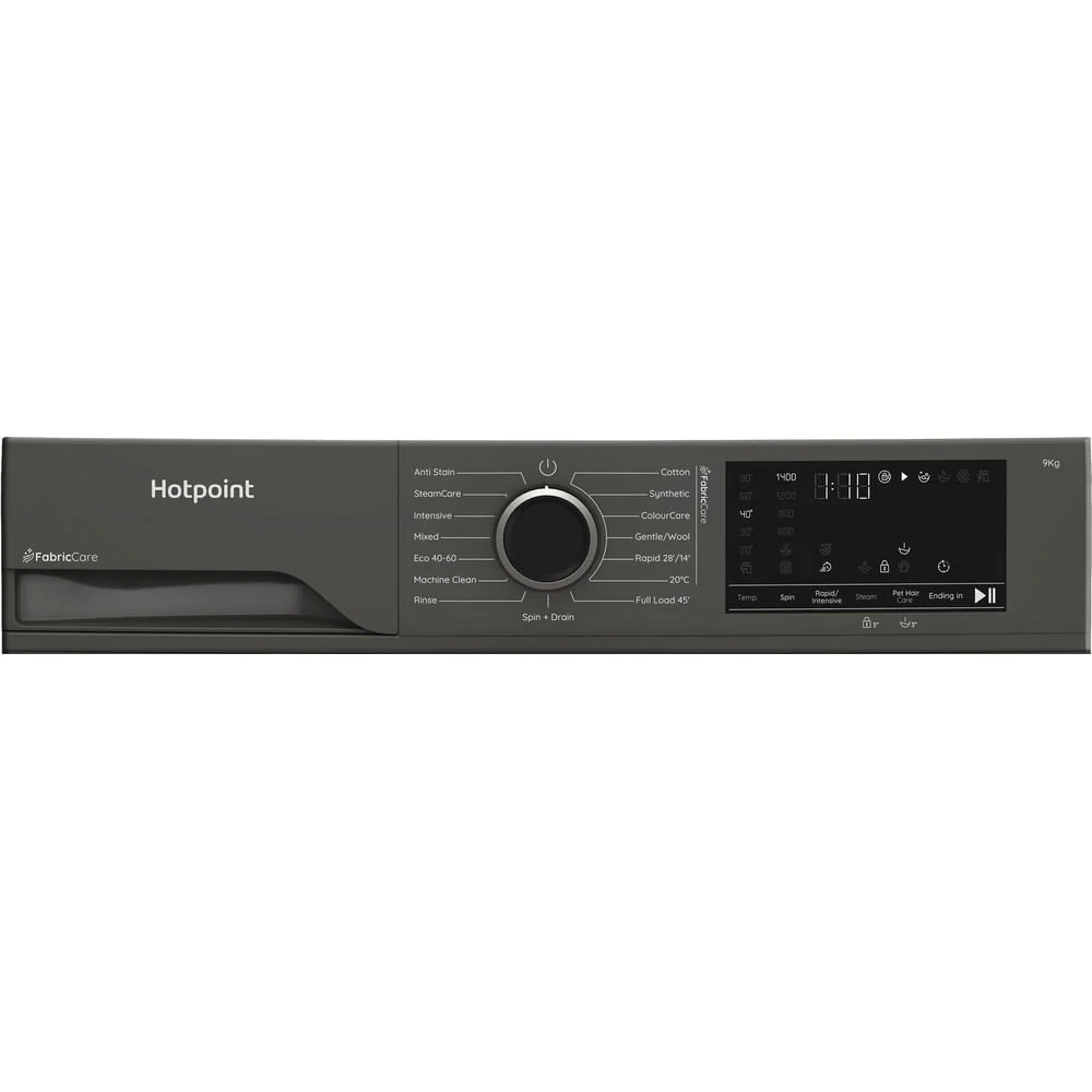 Hotpoint HB 93G CARE UK Freestanding 9kg 1400rpm Washing Machine with PetHairCare Grey HB93GCAREUK - Image 16