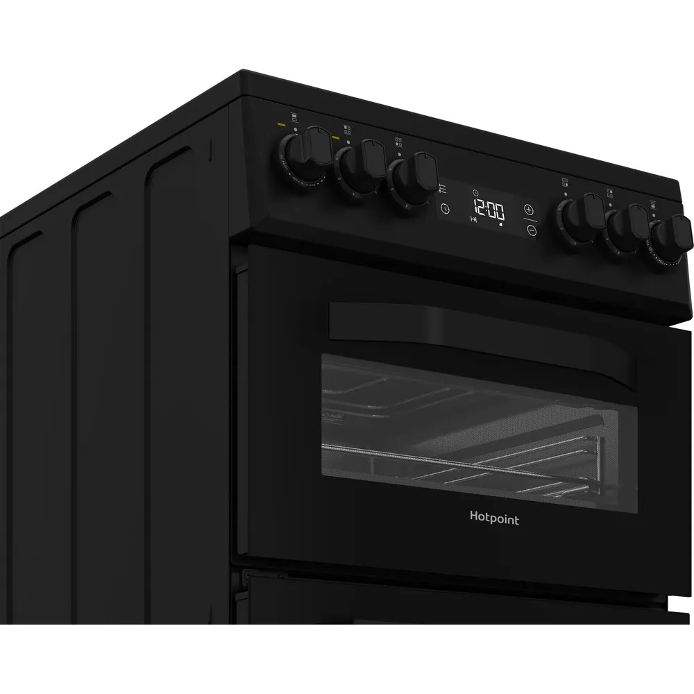 Hotpoint HDE5VDCB 50cm Electric Double Cooker with Ceramic Hob Black - Image 6