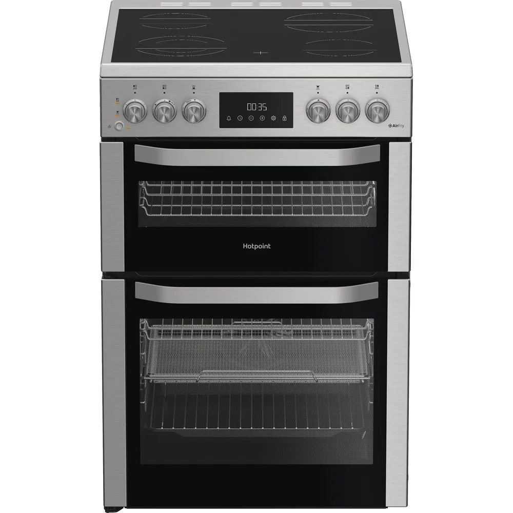 Hotpoint HDE6VDCASX 60cm Electric Double Cooker With Induction Hob and Air Fry Stainless Steel