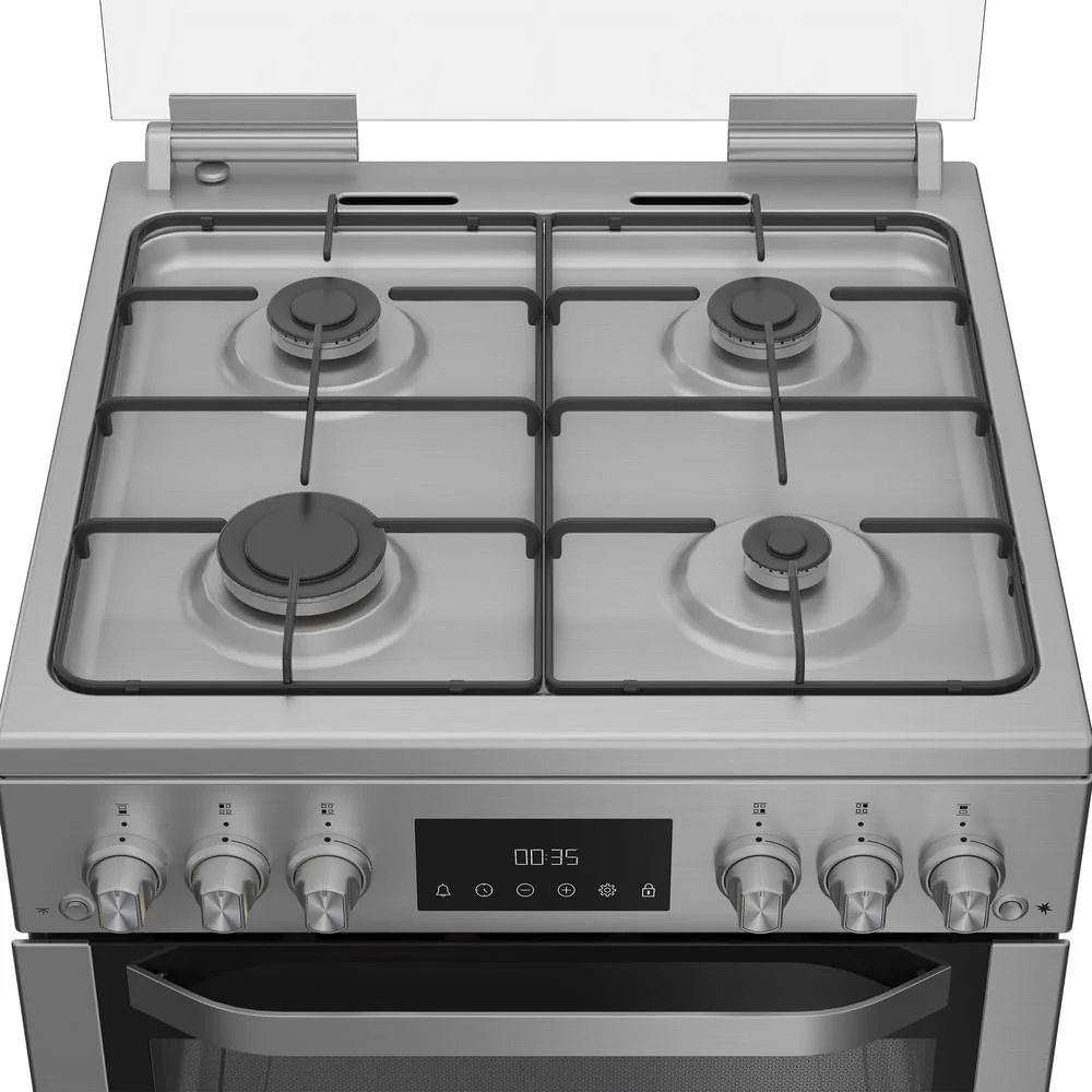 Hotpoint HDG6GDCX Freestanding Gas Cooker With Double Oven Stainless Steel - Image 6