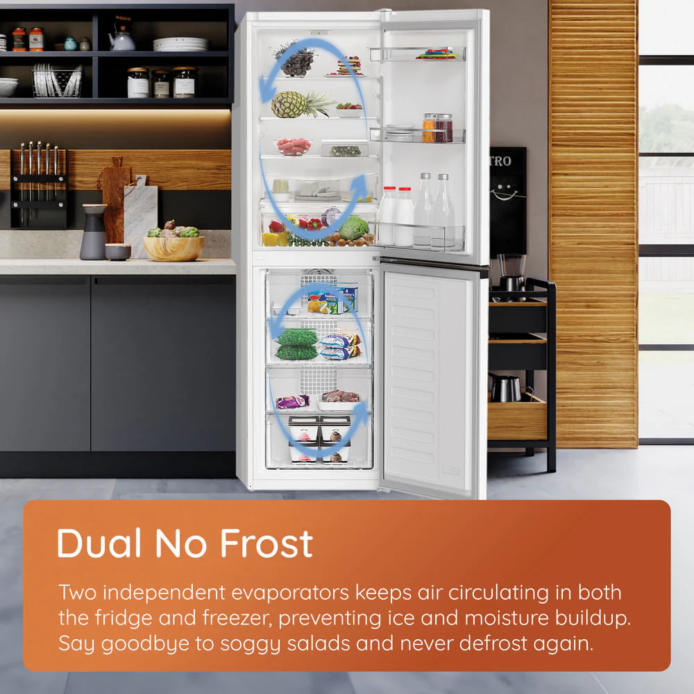 Hotpoint HPK 26403W XP5UK Freestanding Dual No Frost 70/30 Fridge Freezer with Even Flow Brushed Steel HPK26403WXP5UK - Image 10