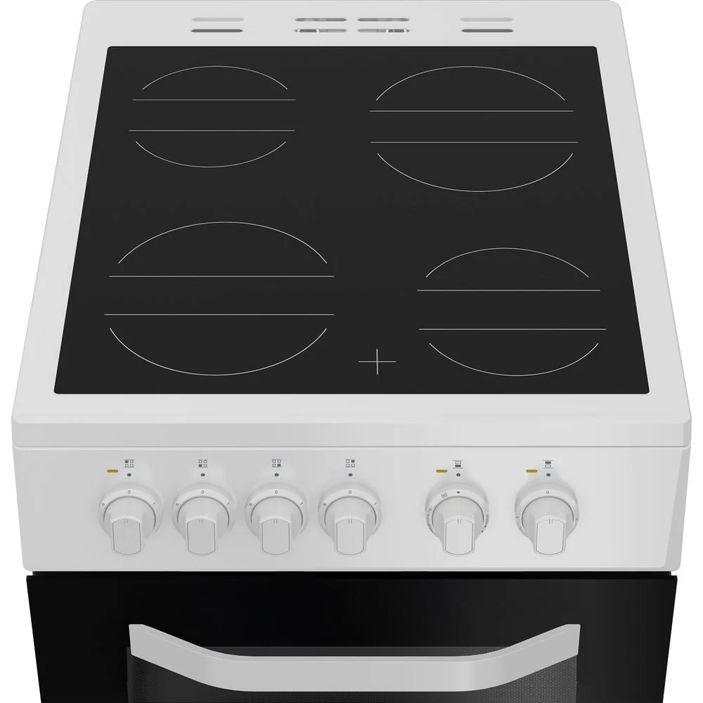 Hotpoint HTE5VCW Freestanding Electric Twin Cooker With Ceramic Hob White - Image 2