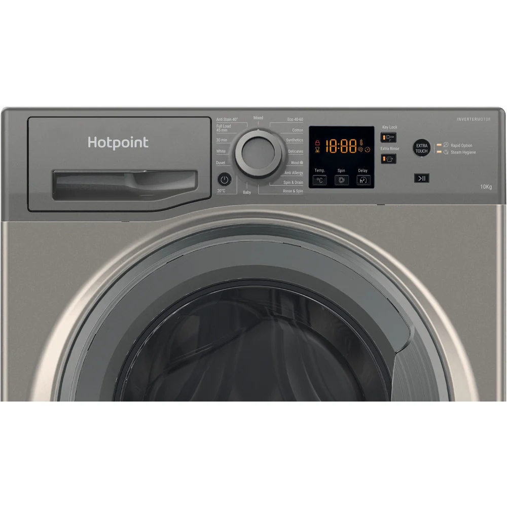 Hotpoint NSWM1046GGUK 10kg 1400 Spin Washing Machine Graphite - Image 3