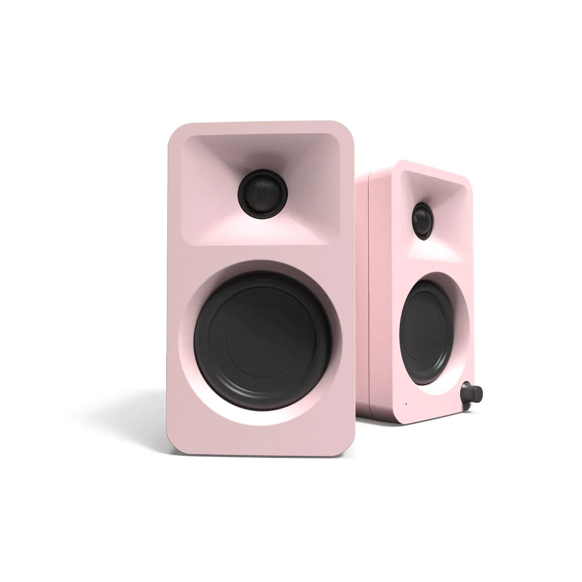 Kanto ORA 100W Powered Reference Desktop Speakers with Bluetooth & SE2 Speaker Stands Package Pink - Image 3