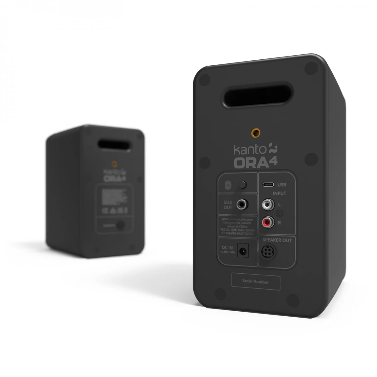 Kanto ORA4 140W Powered Reference Desktop Speakers with Bluetooth Black - Ex Display Clearance - Image 2