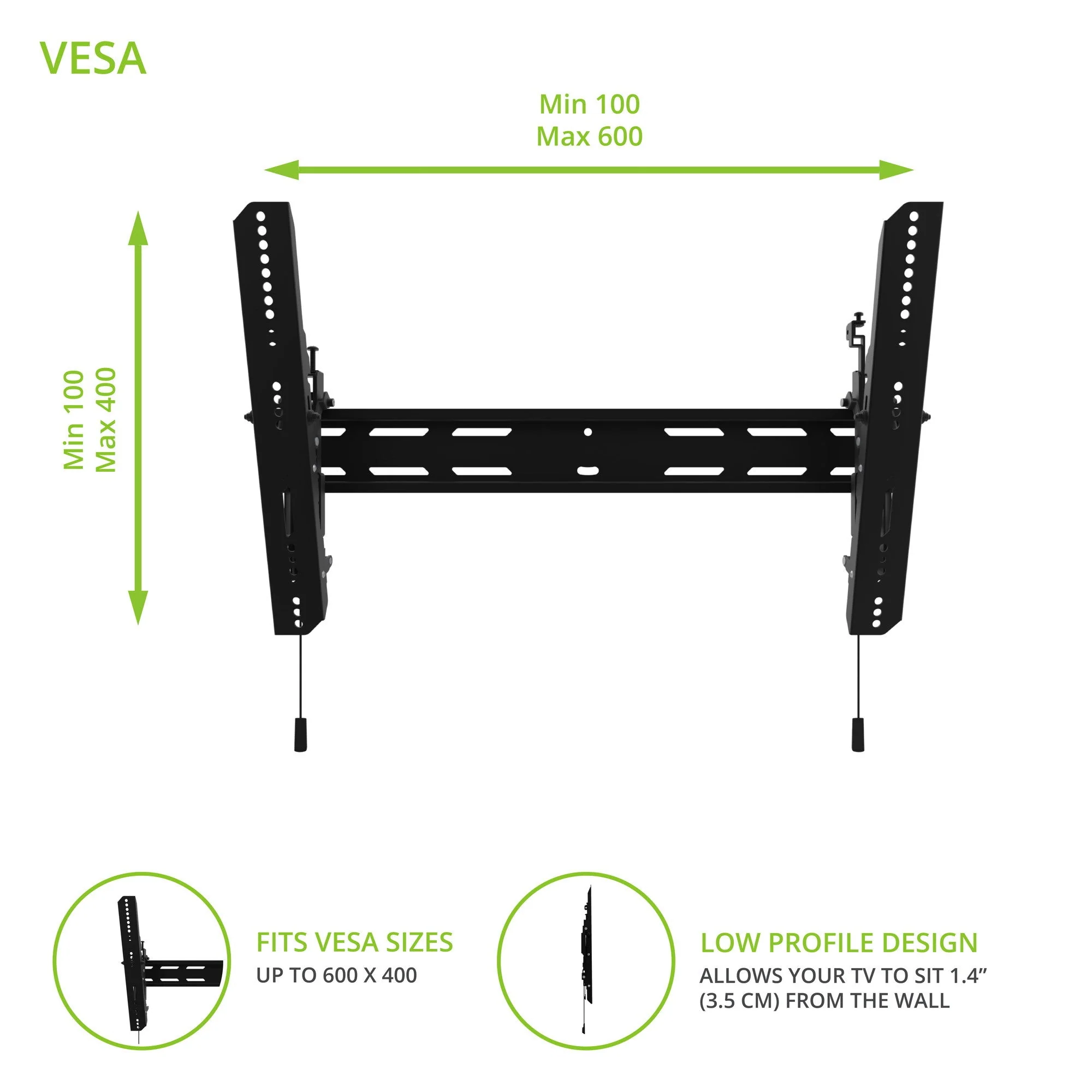 Kanto PT300 Tilting TV Mount for 32 to 90 inch TVs Black - Image 2