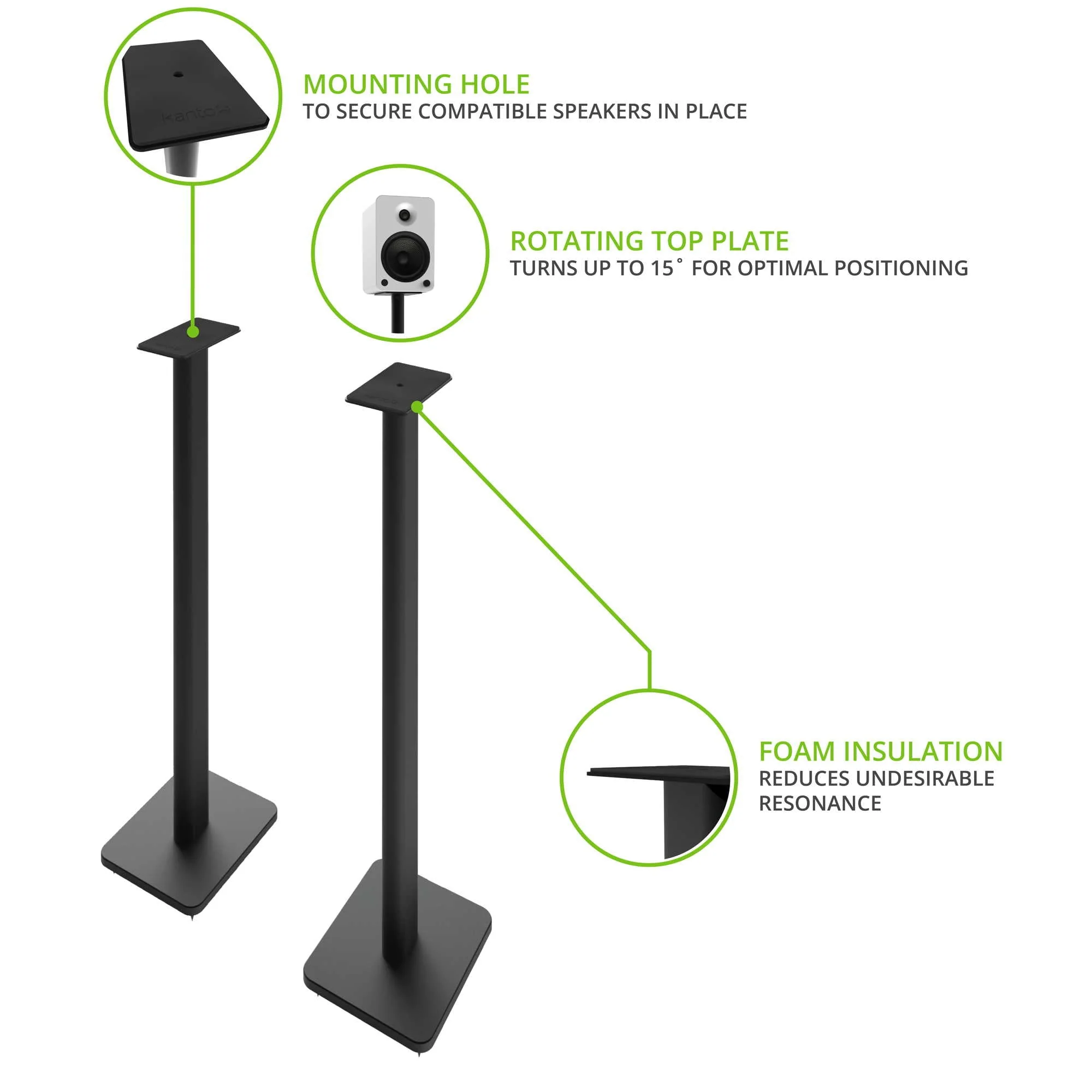 Kanto SP32 Speaker Stands Black - Image 11