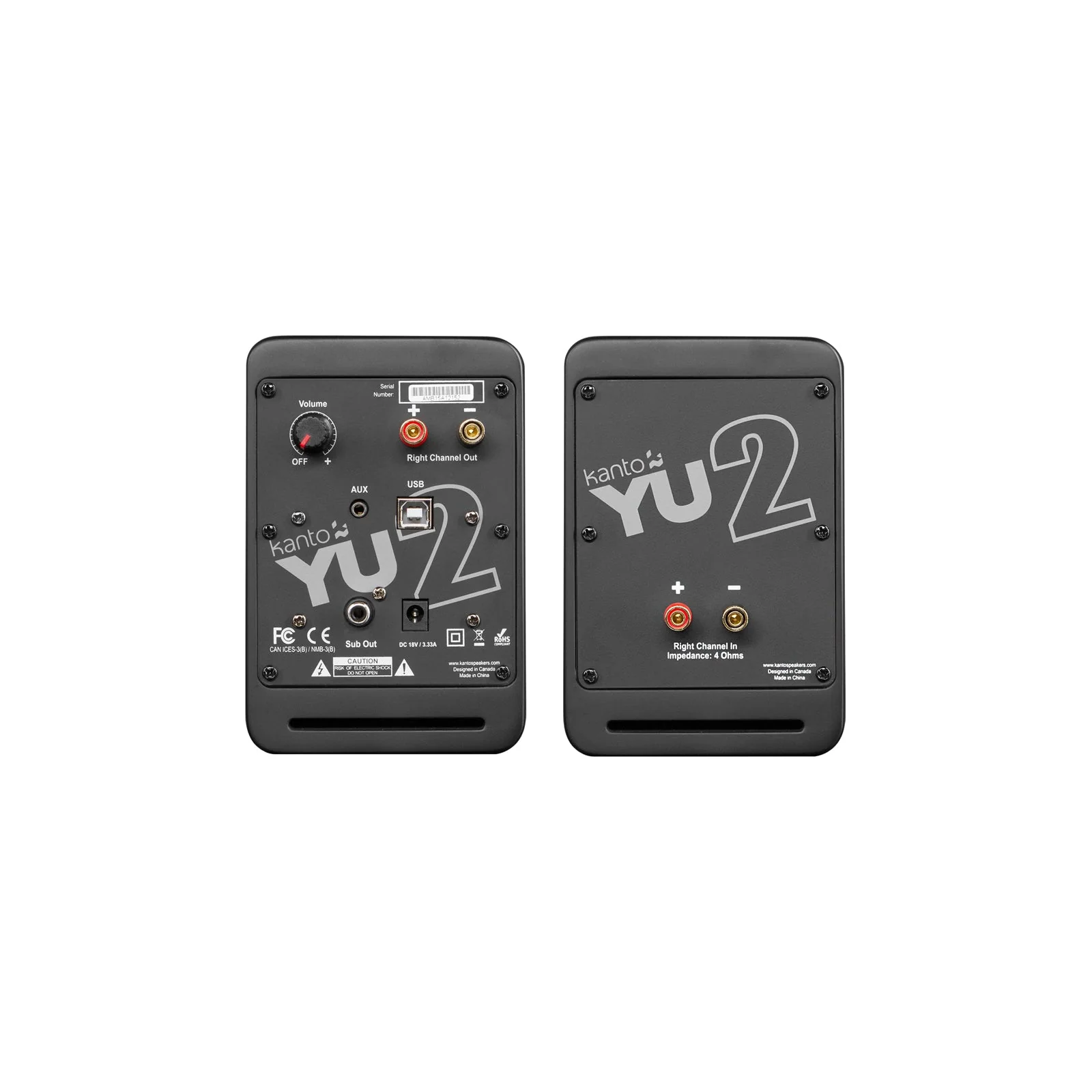 Kanto YU2 Powered Desktop Speakers Matte Black - Image 3