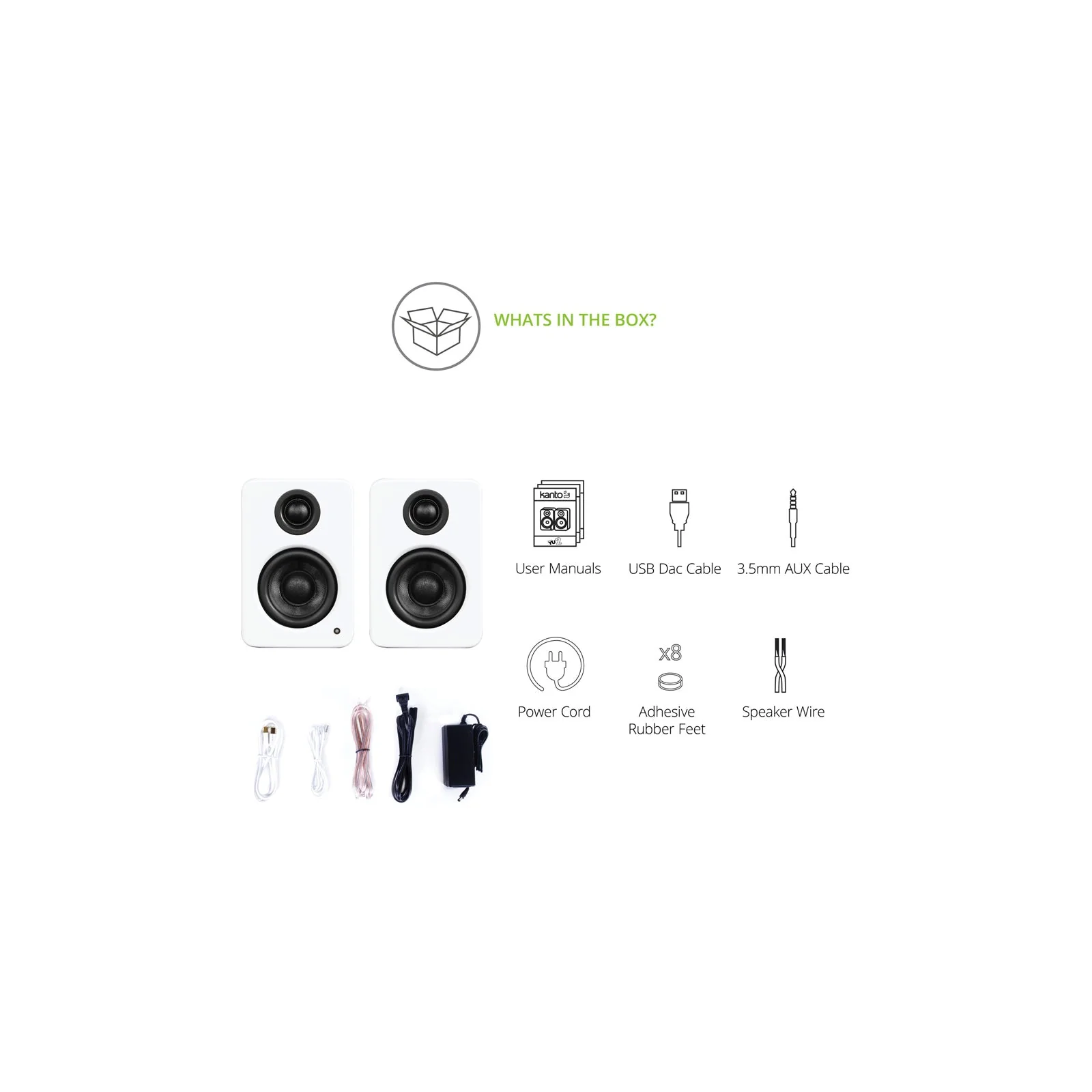 Kanto YU2 Powered Desktop Speakers Matte White - Image 7