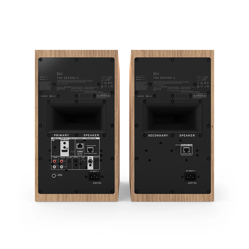 Klipsch The Sevens II Active Bookshelf Speakers Red Oak - Image 2