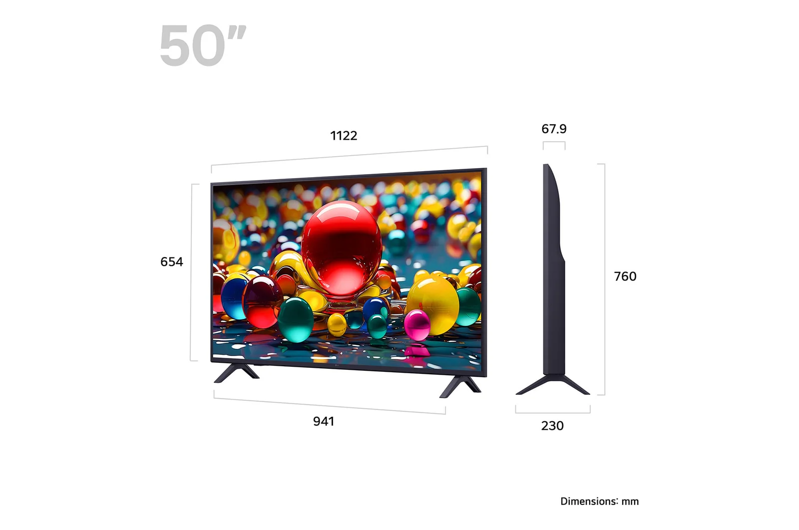 LG 50UA74006LB 50 Inch AI ThinQ UA74 4K UHD HDR Smart TV - Image 2