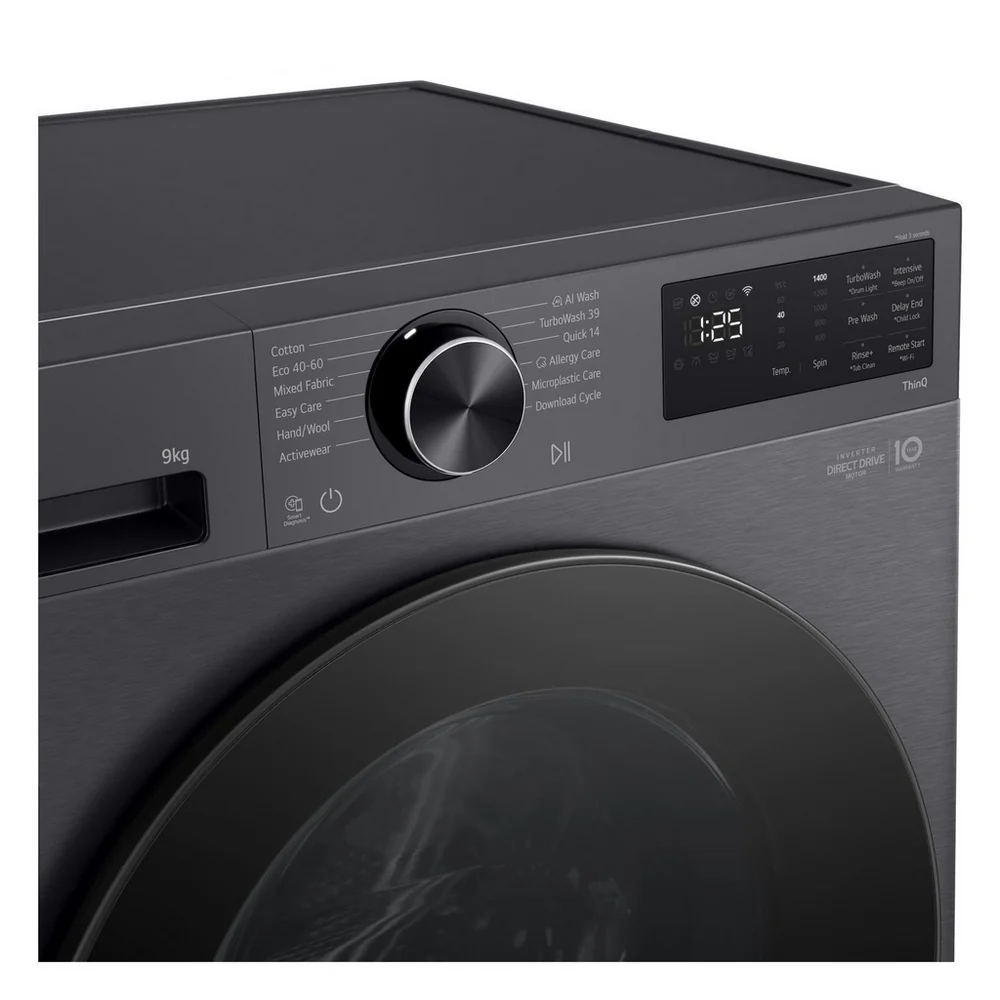LG F2X50S9TBB 9kg 1200 Spin AI Direct Drive Freestanding Washing Machine Black - Image 10