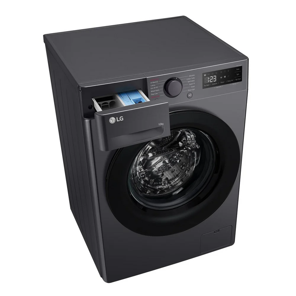 LG F4Y510GBLN1 10kg Steam 1400 Spin Freestanding Front Loading Washing Machine Slate Grey - Image 14
