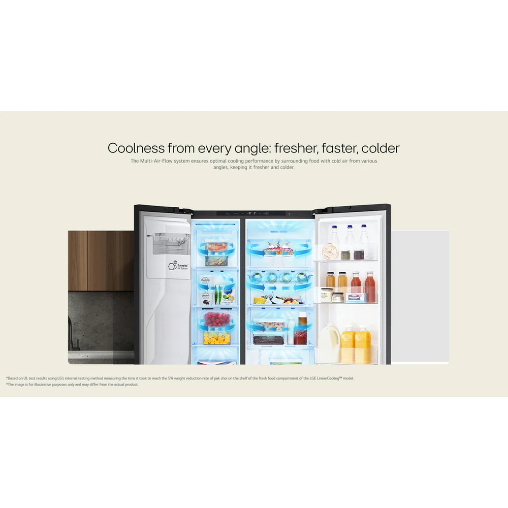 LG GSLC40PYPE 641L NatureFRESH American Fridge Freezer Prime Silver - Image 12