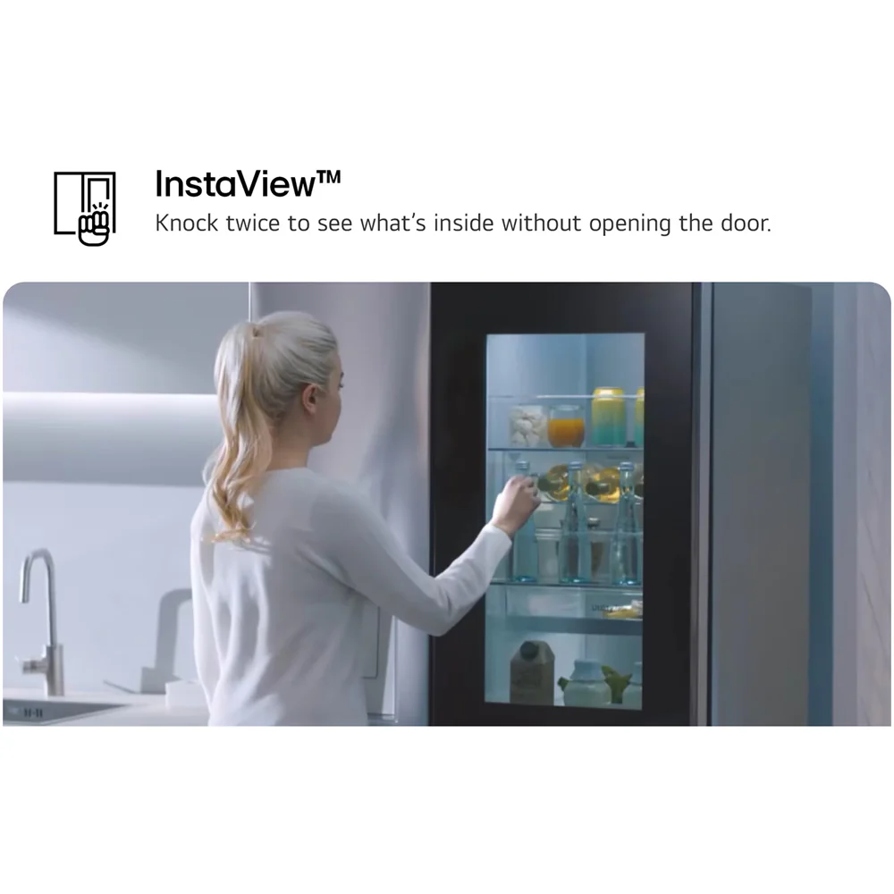 LG GSXE91EVAD 628L InstaView Non-Plumbed Frost Free American Fridge Freezer Essence Black Steel - Image 4