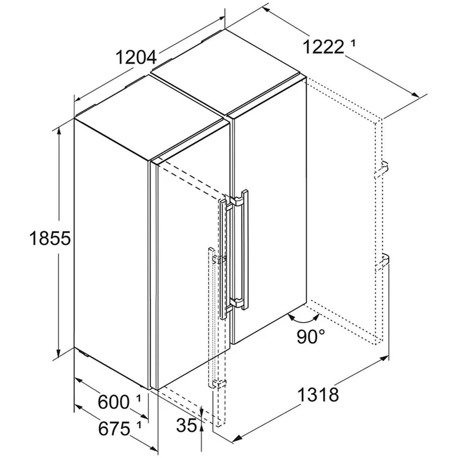 Liebherr Peak XRFST5295 665L Freestanding Plumbed-In No Frost Side by Side Fridge Freezer - Image 4