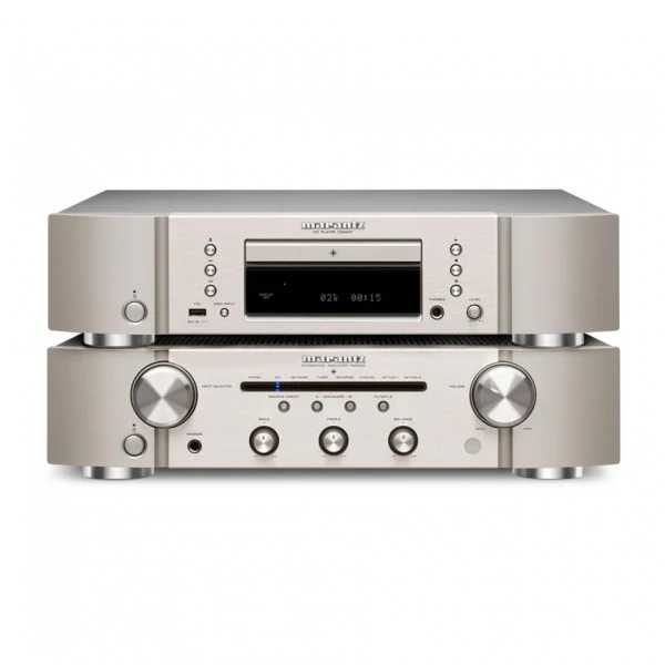Marantz PM6007 Integrated Amp & CD6007 CD Player Silver with Bowers & Wilkins 607 S3 Speakers White - Image 2