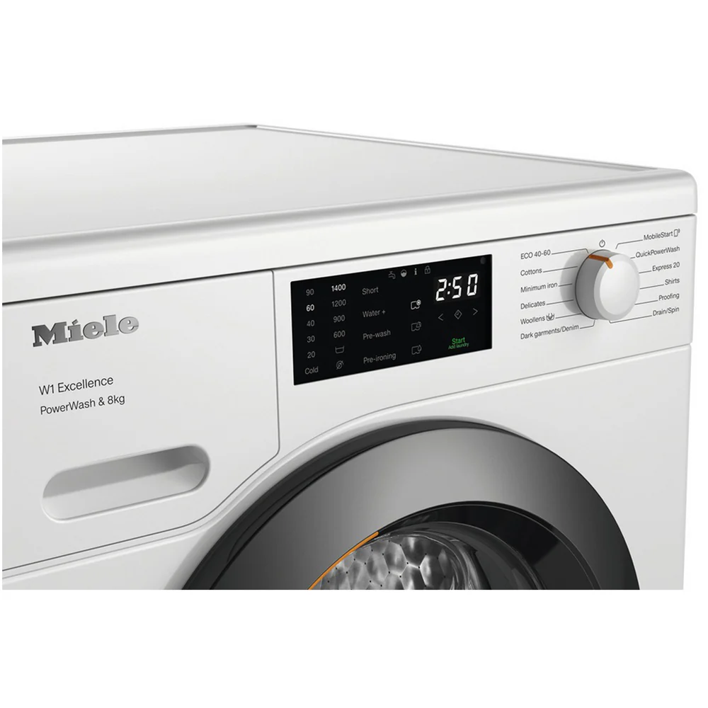 Miele WEB365 WCS PowerWash 8kg 1400 Spin Freestanding Washing Machine Lotus White - Image 4
