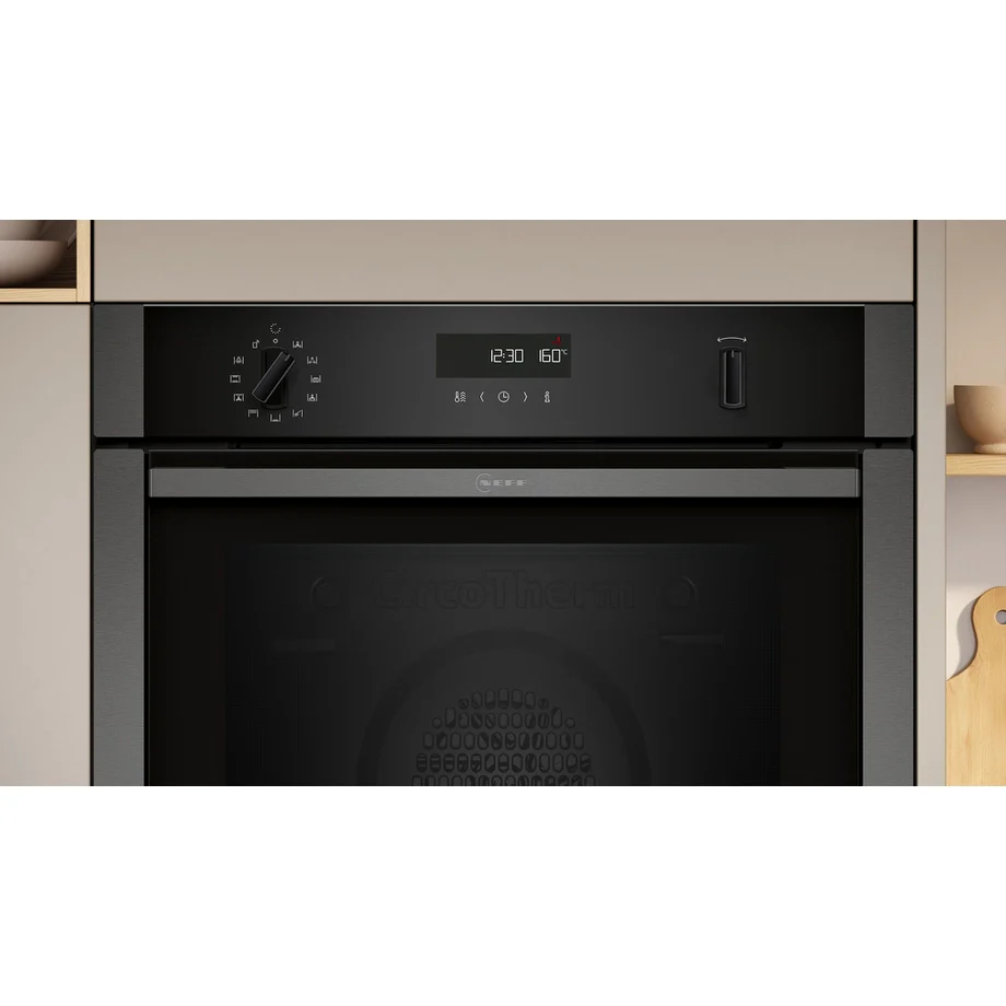 Neff B6ACH7AG7B N50 Slide & Hide Wifi Connected 60cm Built In Electric Single Oven with Pyrolytic Cleaning Graphite A+ Rated - Image 5