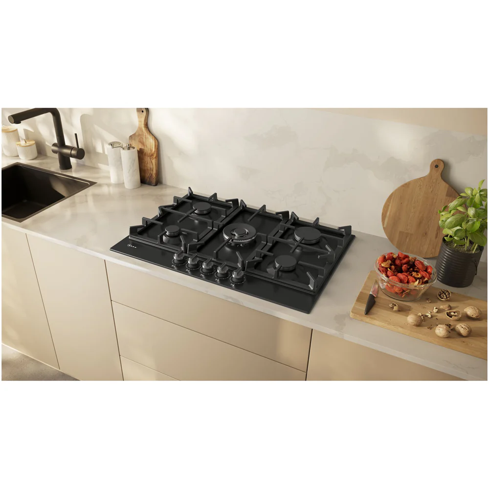 Neff T27CIQ8S0 N70 Flame Select 75cm Black Enamel Gas Hob - Image 2