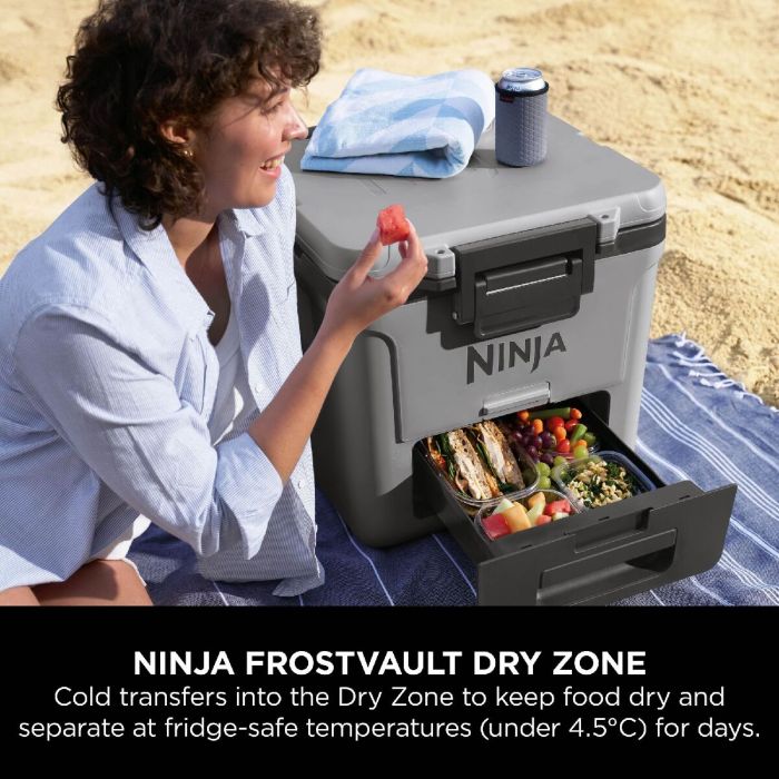 Ninja FB230UKGY FrostVault 30QT 28L Wheeled Cooler with Dry Zone Slate Grey - Image 9