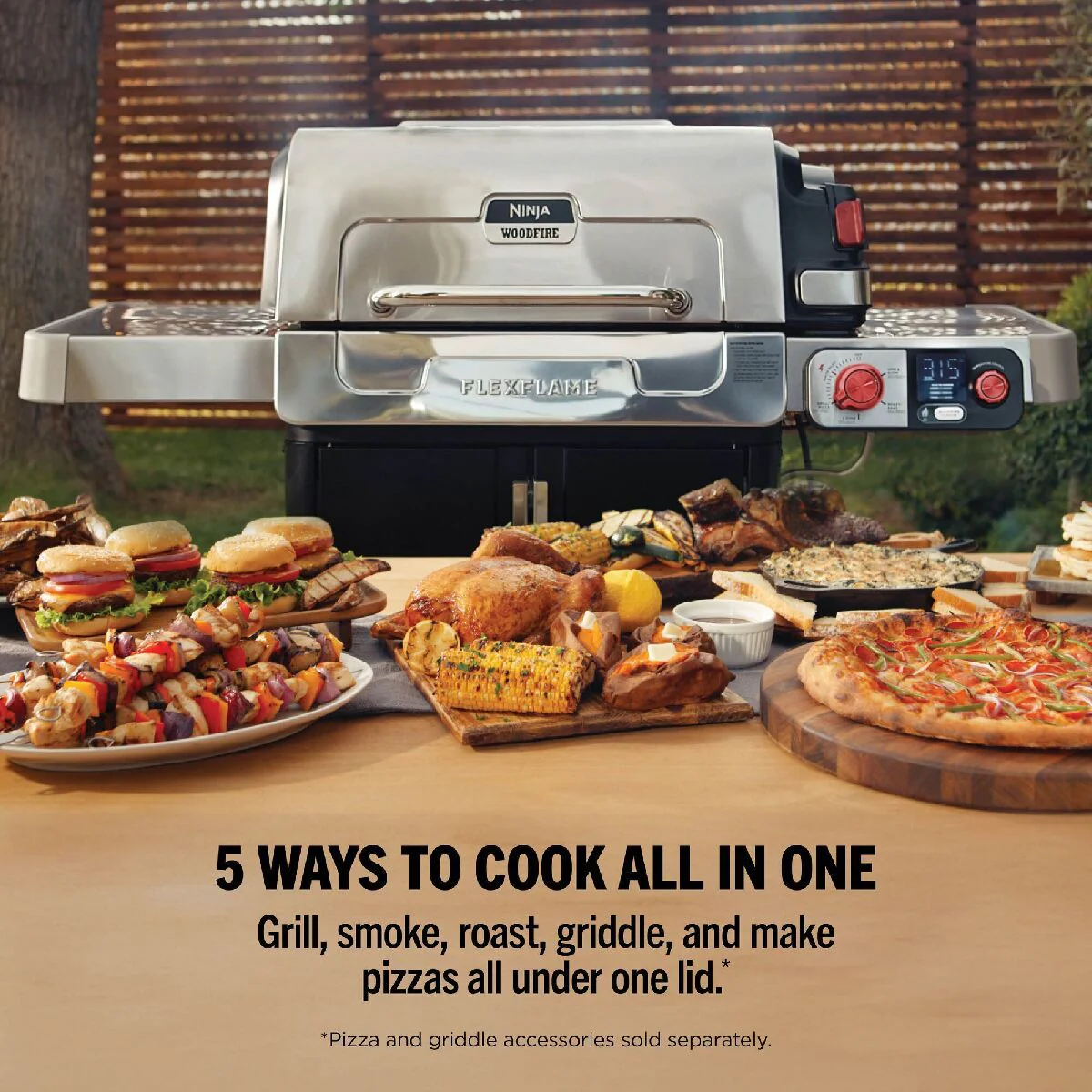 Ninja PG301UK FlexFlame Gas BBQ & Outdoor Cooking System Black Silver - Image 9