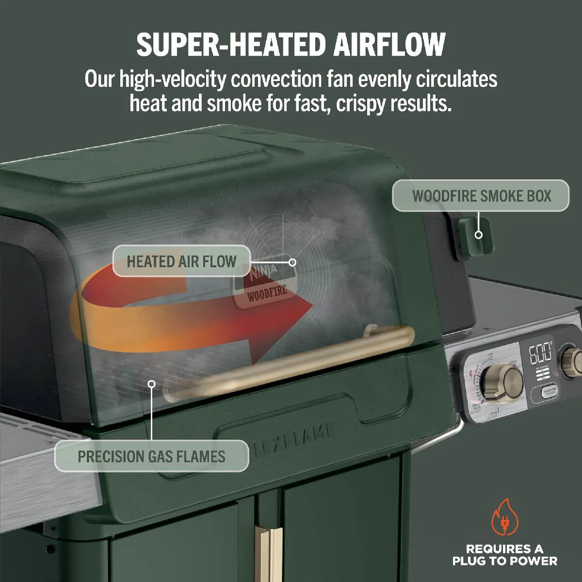 Ninja PG301UKGN FlexFlame Gas BBQ & Outdoor Cooking System Green - Image 9