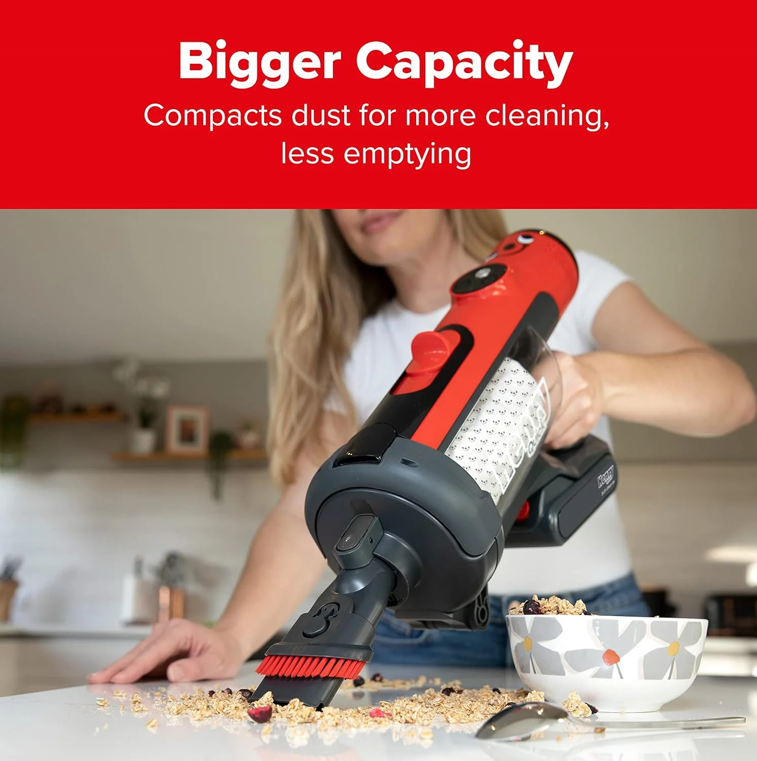 Numatic Henry Quick Cordless Stick Vacuum Cleaner up to 60 Minutes Run Time Red 916177 Clearance - Image 5