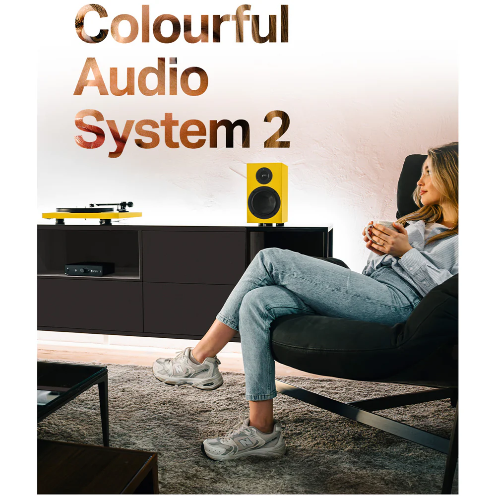 Pro-Ject Colourful Audio System 2 with Debut EVO 2 Turntable MaiA S3 Amplifier and Speaker Box 5 S2 Speakers - Walnut - Image 13