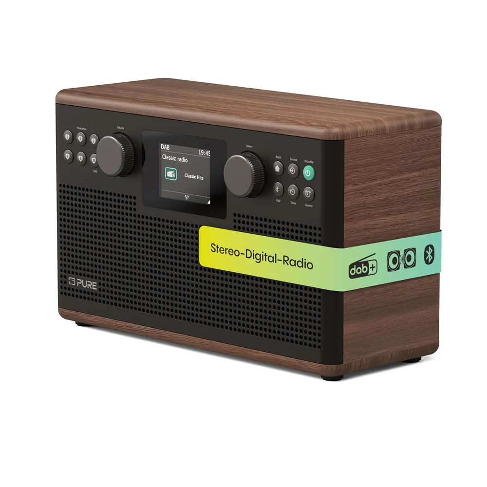Pure Classic H6 DAB DAB+ FM Stereo Digital Radio with Bluetooth - Coffee Brown Walnut - Image 2