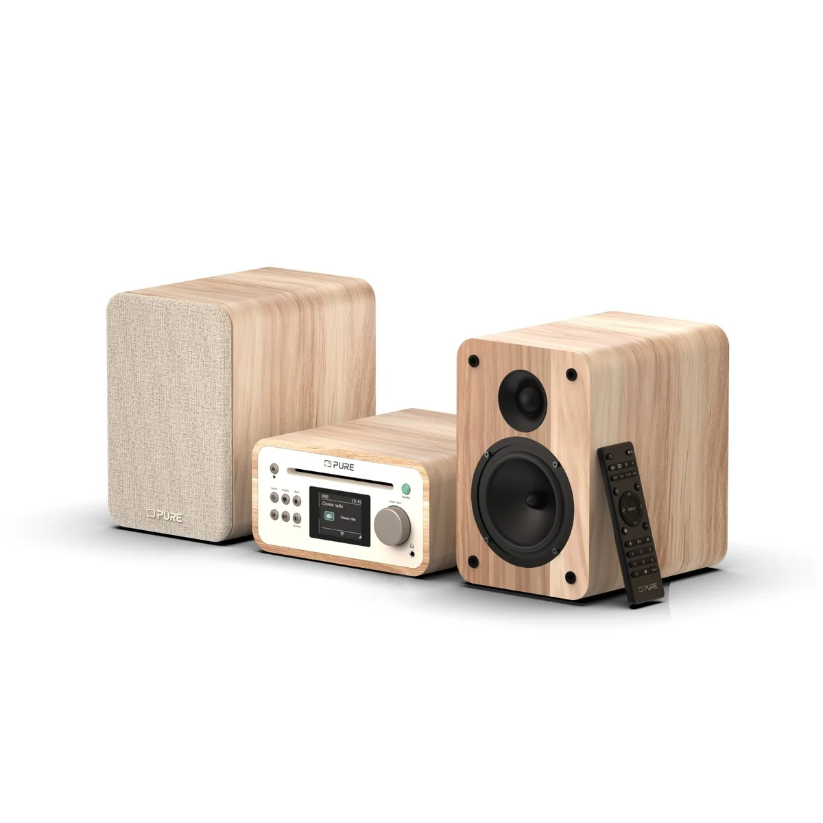 Pure Classic Stereo Mini DAB DAB+ FM Radio with Bluetooth CD Player Micro Stereo System Cotton White - Image 2