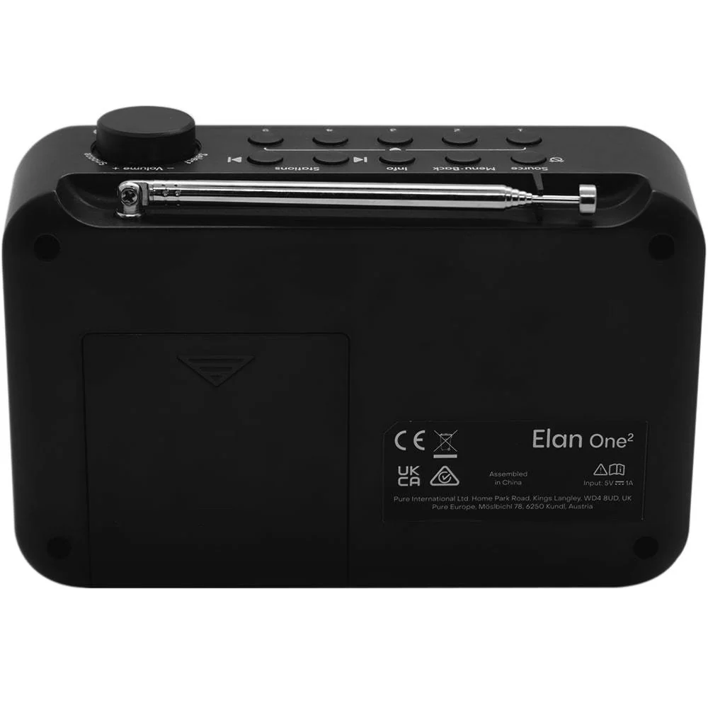 Pure Elan One2 Portable Dab+ Radio with Bluetooth Charcoal Black - Image 5
