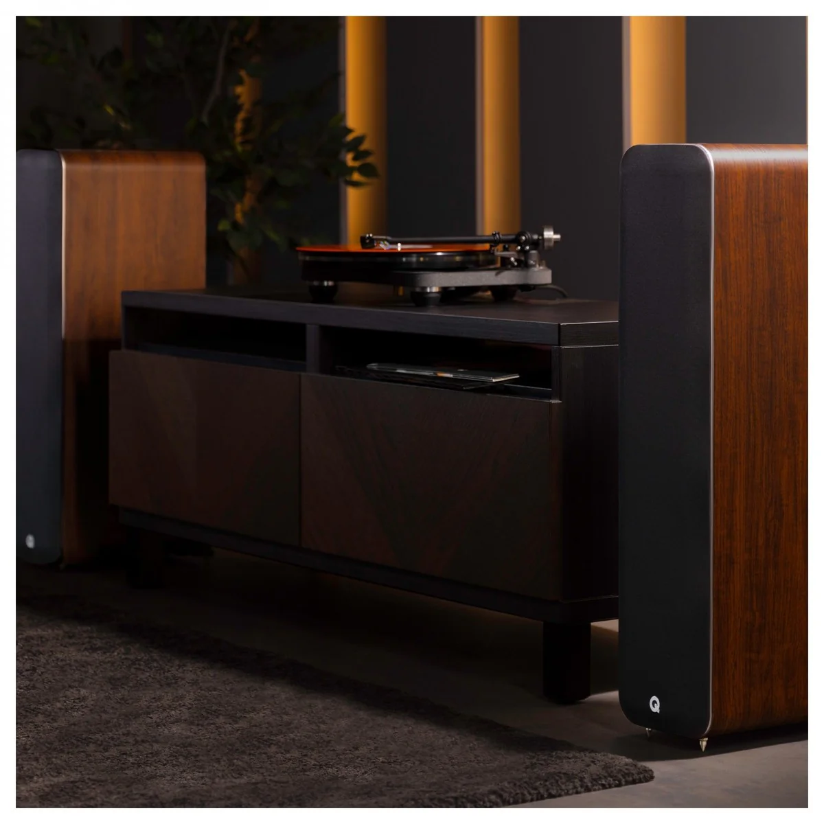 Q Acoustics M40 Powered Bluetooth Floorstanding Speakers Pair Walnut - Image 12