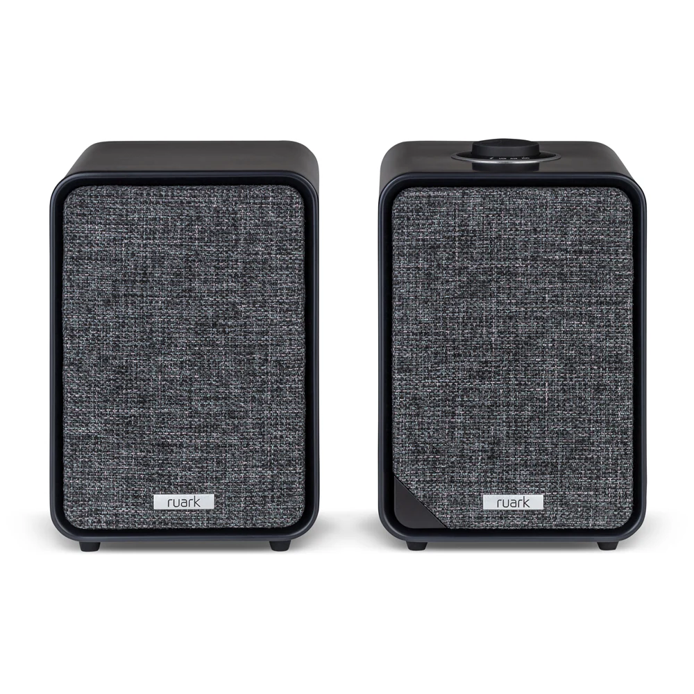 Ruark MR1 MK3 Active Bluetooth Speakers Pair with Built-in MM Phono Preamplifier - Charcoal Black - Image 2