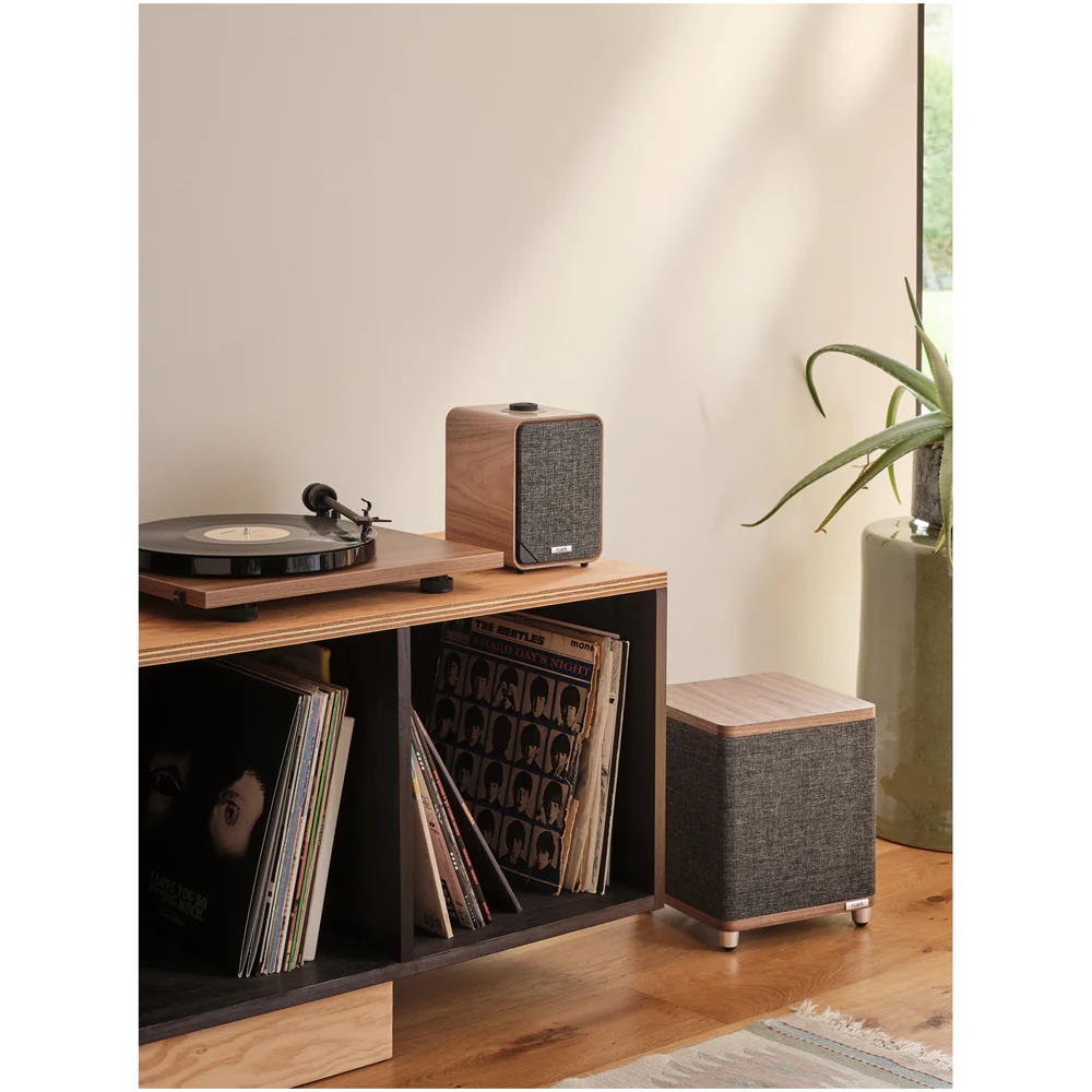 Ruark RS1 Subwoofer with MR1 MK3 Active Bluetooth Speakers Pair Rich Walnut - Image 2