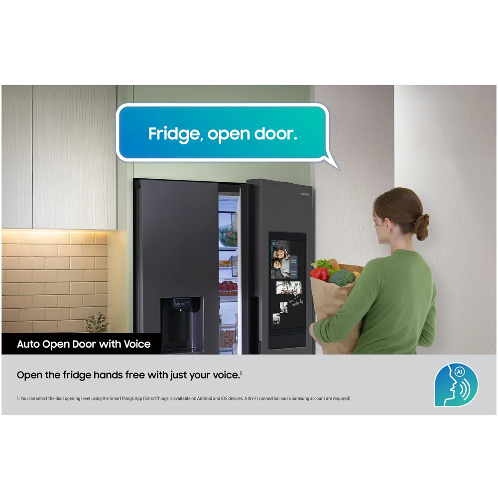 Samsung Bespoke AI RS90F66BEFEU Plumbed American Fridge Freezer with Family Hub Black - Image 6