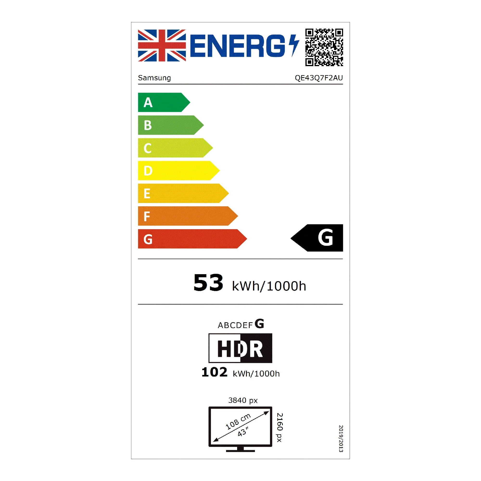 Samsung QE43Q7F2AUXXU 43 Inch Q7F2 4K QLED Ultra HD HDR AI Smart TV - Image 4