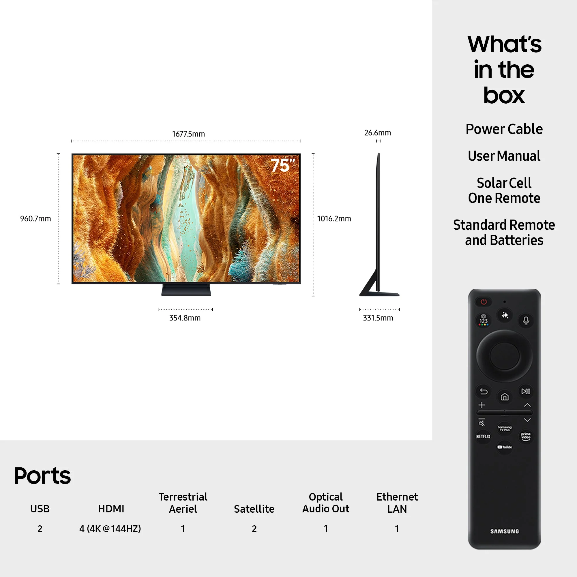 Samsung QE75QN73FATXXU 75 Inch QN73F 4K Neo QLED Ultra HD HDR Smart TV - Image 4